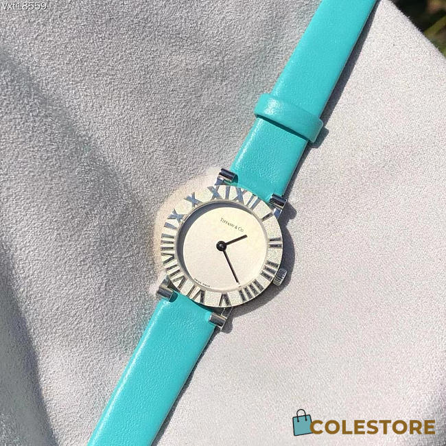 Colestore Tiffany & Co. Atlas Tiffany Blue Leather Watch - 1