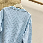 Colestore Gucci Cotton Jersey Sweatshirt With Gg Crystals  Blue - 5