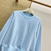 Colestore Gucci Cotton Jersey Sweatshirt With Gg Crystals  Blue - 2