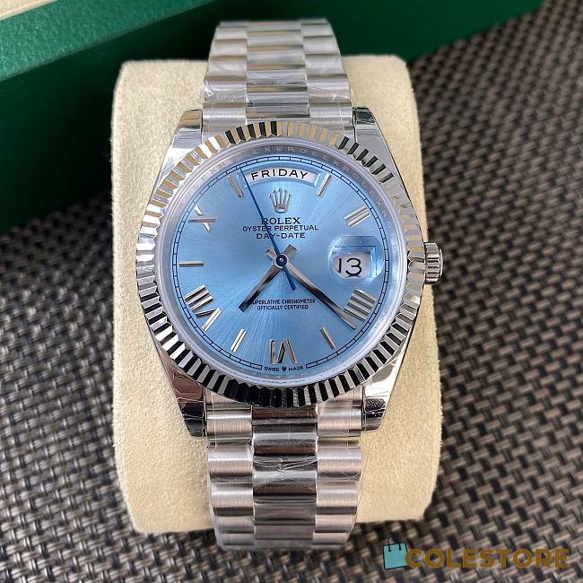 Colestore Rolex Day-Date 40 Platinum Ice Blue  - 1