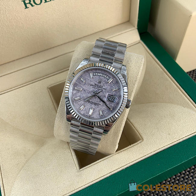 Colestore Rolex Day-Date 40 Platinum Meteorite Dial and President bracelet - 1