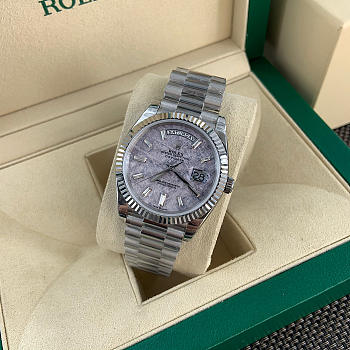Colestore Rolex Day-Date 40 Platinum Meteorite Dial and President bracelet