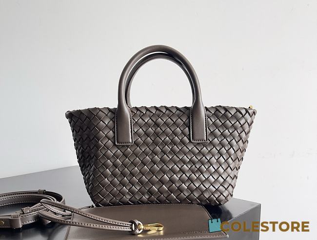 Colestore  Bottega Veneta Mini Cabat Dark Brown 20x15x12cm - 1