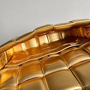 Colestore Bottega Veneta Mirror Lambskin Maxi Intreccio Padded Cassette Crossbody Bag in Gold 26x18x8cm - 5