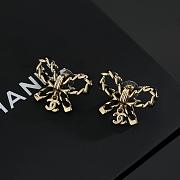 Colestore Chanel Goldtone Metal and Leather CC Bow Earrings - 4