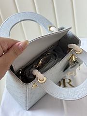 Colestore Dior Mini Lady Dior Ice Blue Ostrich Leather with Strap 17cm - 6
