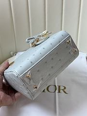 Colestore Dior Mini Lady Dior Ice Blue Ostrich Leather with Strap 17cm - 5