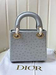 Colestore Dior Mini Lady Dior Ice Blue Ostrich Leather with Strap 17cm - 2