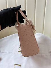 Colestore Dior Mini Lady Dior Pink Ostrich Leather with Strap 17cm - 2