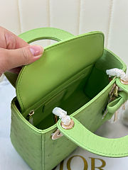 	 Colestore Dior Mini Lady Dior Light Green Ostrich Leather with Strap 17cm - 6