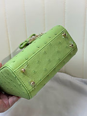 	 Colestore Dior Mini Lady Dior Light Green Ostrich Leather with Strap 17cm - 5