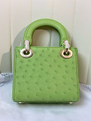 	 Colestore Dior Mini Lady Dior Light Green Ostrich Leather with Strap 17cm - 4