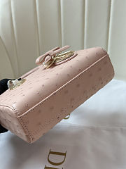 Colestore Dior Mini Lady D-Joy Pink Ostrich Leather with Strap 19cm - 6