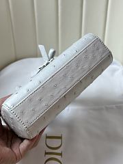 	 Colestore Dior Mini Lady D-Joy Snow White Ostrich Leather with Strap 19cm - 5