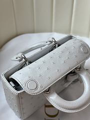 	 Colestore Dior Mini Lady D-Joy Snow White Ostrich Leather with Strap 19cm - 4