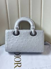 	 Colestore Dior Mini Lady D-Joy Snow White Ostrich Leather with Strap 19cm - 3
