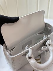 	 Colestore Dior Mini Lady D-Joy Snow White Ostrich Leather with Strap 19cm - 2