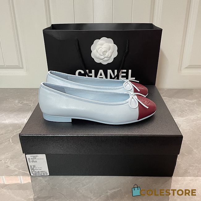 Colestore Chanel Ballet flats   Lambskin  Blue & Burgundy - 1