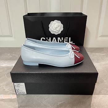 Colestore Chanel Ballet flats   Lambskin  Blue & Burgundy