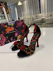 Colestore Dolce & Gabbana Women's Brown Leopard Print Rose Sandals 105mm - 1