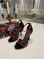 Colestore Dolce & Gabbana Women's Brown Leopard Print Rose Sandals 105mm - 4