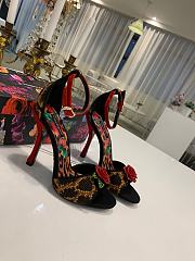 Colestore Dolce & Gabbana Women's Brown Leopard Print Rose Sandals 105mm - 2