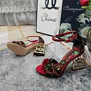 Colestore Dolce & Gabbana Leopard Print Rose Baroque DG Sandals  - 5