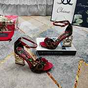 Colestore Dolce & Gabbana Leopard Print Rose Baroque DG Sandals  - 3