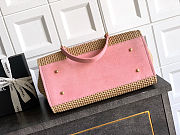 Colestore Chanel Large Shopping Bag   Braided Straw, Suede Calfskin & Gold-Tone Metal  Beige & Pink 38cm - 5