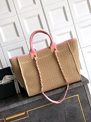 Colestore Chanel Large Shopping Bag   Braided Straw, Suede Calfskin & Gold-Tone Metal  Beige & Pink 38cm - 4
