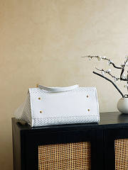 Colestore Chanel Large Shopping Bag   Braided Straw, Suede Calfskin & Gold-Tone Metal  White 38cm - 6