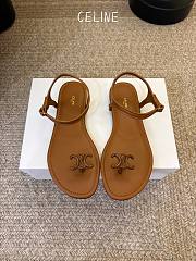 Colestore Celine Bay Triomphe Thong Sandal in Supple Calfskin Cognac - 1