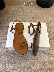Colestore Celine Bay Triomphe Thong Sandal in Supple Calfskin Cognac - 5