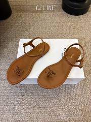 Colestore Celine Bay Triomphe Thong Sandal in Supple Calfskin Cognac - 3