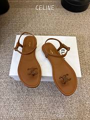 Colestore Celine Bay Triomphe Thong Sandal in Supple Calfskin Cognac - 2