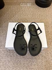 Colestore Celine Bay Triomphe Thong Sandal in Supple Calfskin Black - 1