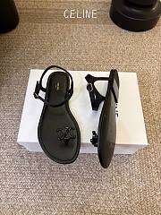 Colestore Celine Bay Triomphe Thong Sandal in Supple Calfskin Black - 5