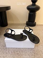 Colestore Celine Bay Triomphe Thong Sandal in Supple Calfskin Black - 2