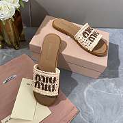 Colestore Miu Miu Crochet and leather slides Ivory - 6