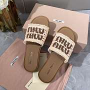 Colestore Miu Miu Crochet and leather slides Ivory - 4