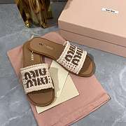 Colestore Miu Miu Crochet and leather slides Ivory - 2