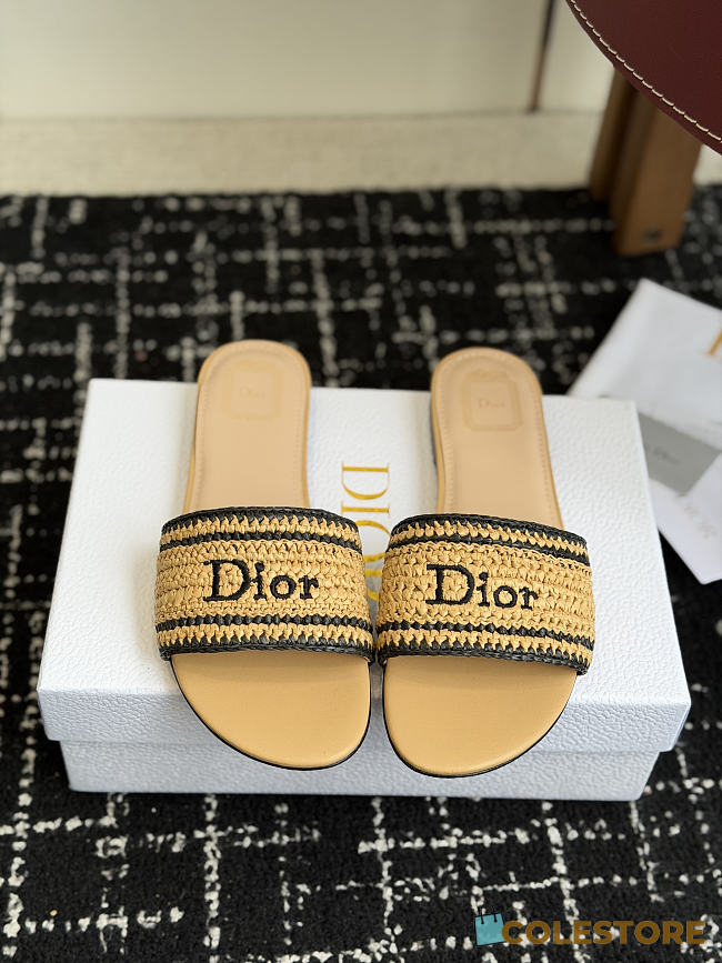 Colestore Dior Dioriviera Dior Woven Slide Trench Crocheted Raffia-Effect Technical Fabric - 1