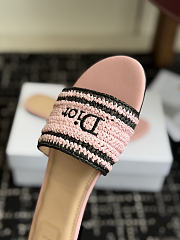 Colestore Dior Dioriviera Dior Woven Slide Soupir Pink Crocheted Raffia-Effect Technical Fabric - 6