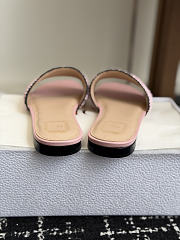 Colestore Dior Dioriviera Dior Woven Slide Soupir Pink Crocheted Raffia-Effect Technical Fabric - 5