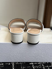 Colestore Dior Dioriviera Dior Woven Heeled Slide White Crocheted Raffia-Effect Technical Fabric  - 5