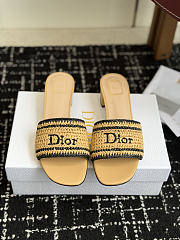 Colestore Dior Dioriviera Dior Woven Heeled Slide Trench Crocheted Raffia-Effect Technical Fabric - 3