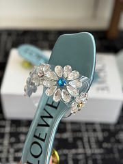 Colestore  Loewe Toy Crystal Flowers sandal in PVC  Turquoise/Green - 2