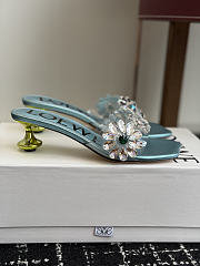 Colestore  Loewe Toy Crystal Flowers sandal in PVC  Turquoise/Green - 6