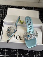 Colestore  Loewe Toy Crystal Flowers sandal in PVC  Turquoise/Green - 4