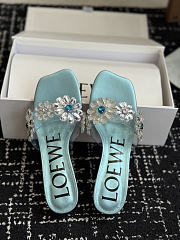 Colestore  Loewe Toy Crystal Flowers sandal in PVC  Turquoise/Green - 3